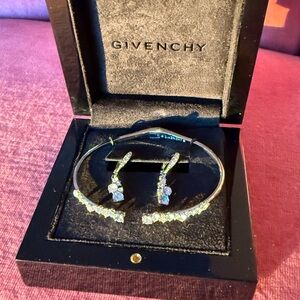 Givenchy Silver Earrings with Sparkling Crystals